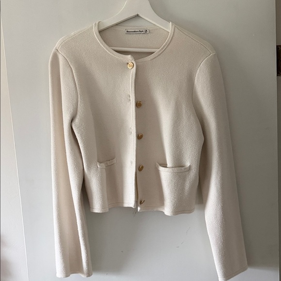 Abercrombie & Fitch Sweaters - Abercrombie & Fitch Cream Button-Front Knit Cardigan